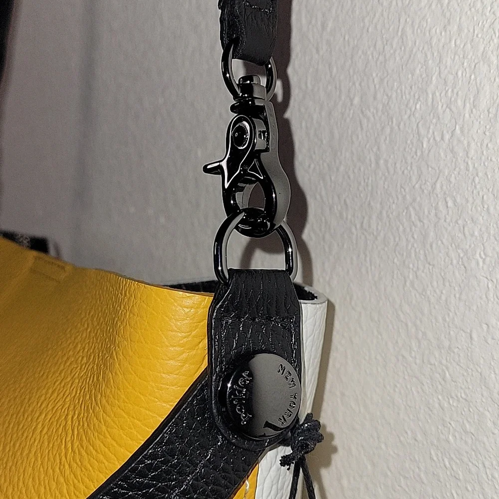 botkier Convertible Bucket Leather Bag, Turmeric Combo, NWT